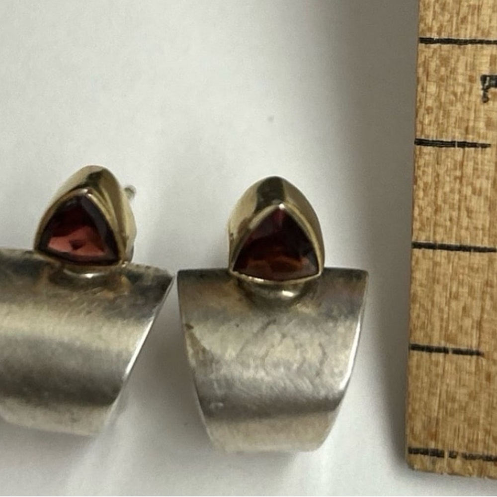Vintage Michou Sterling Silver
22K Gold Vermeil pear stud posted earrings - Picture 8 of 8